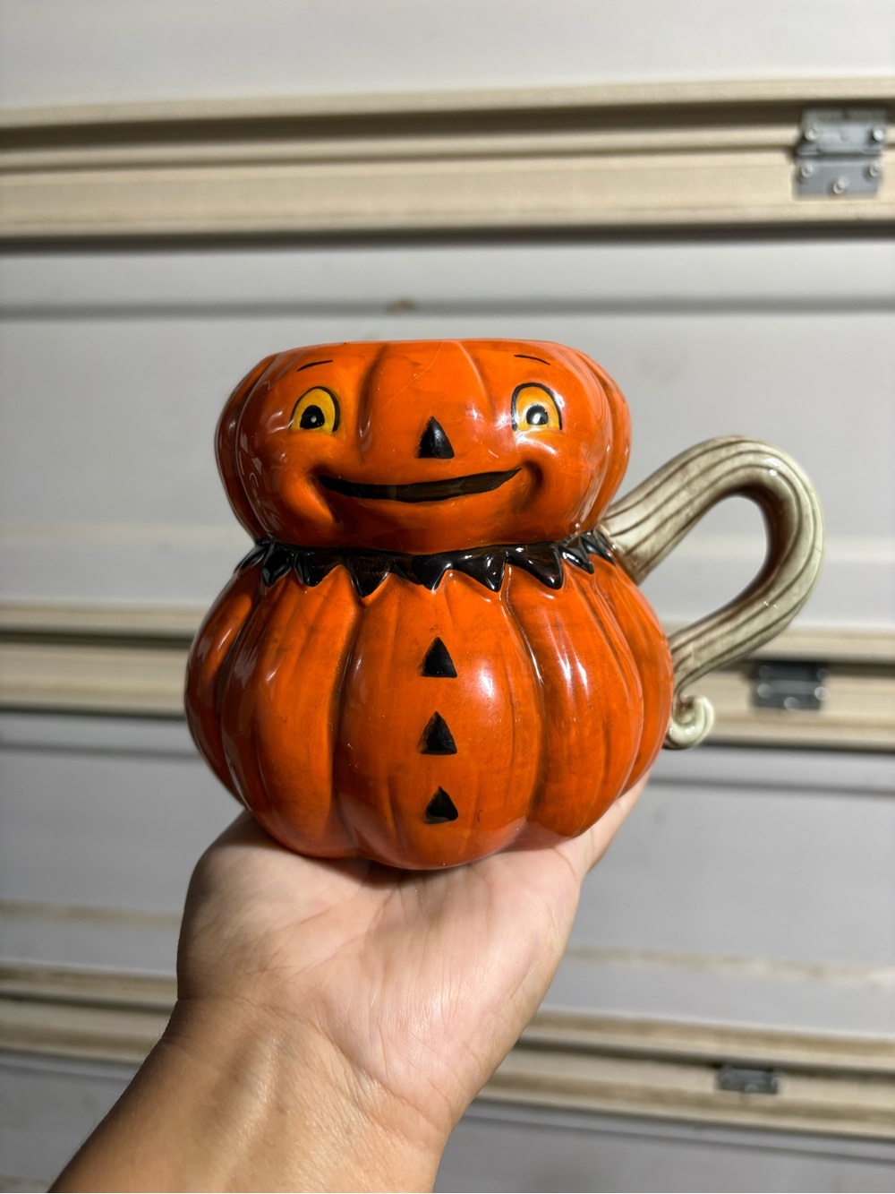 Johanna Parker Halloween Pumpkin Mug Ceramic Coffee Cup New